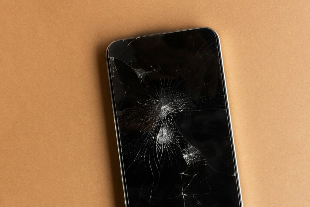 cracked phone screen